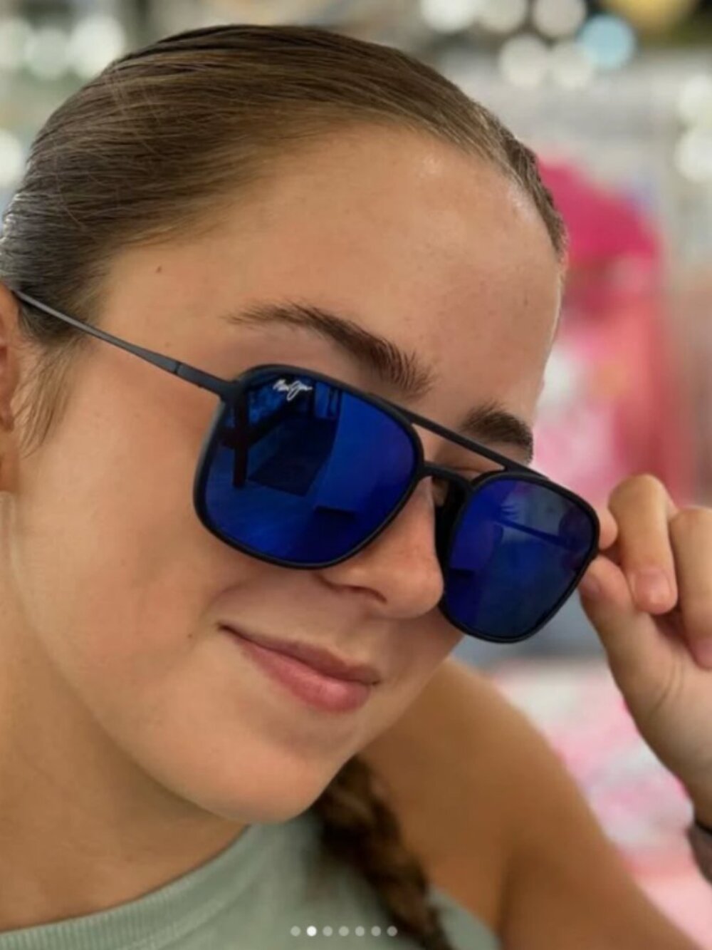 Maui Jim KEOKEA Polarized Aviator Sunglasses in Hawaii Blue Handmade in Italy